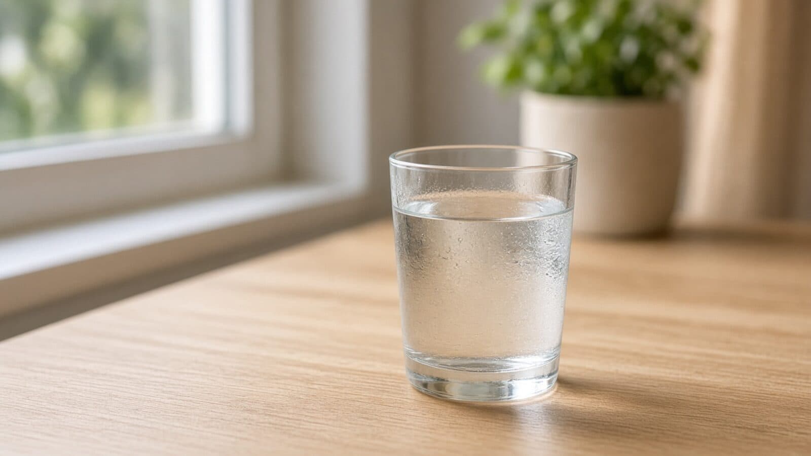 ADH aanbevolen dagelijkse hoeveelheid — glas water bij daglicht