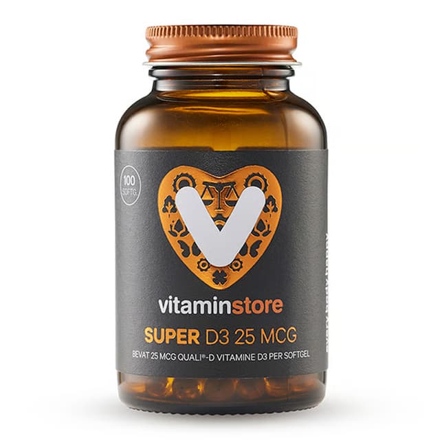Vitaminstore Super D3 25 mcg softgels verpakking